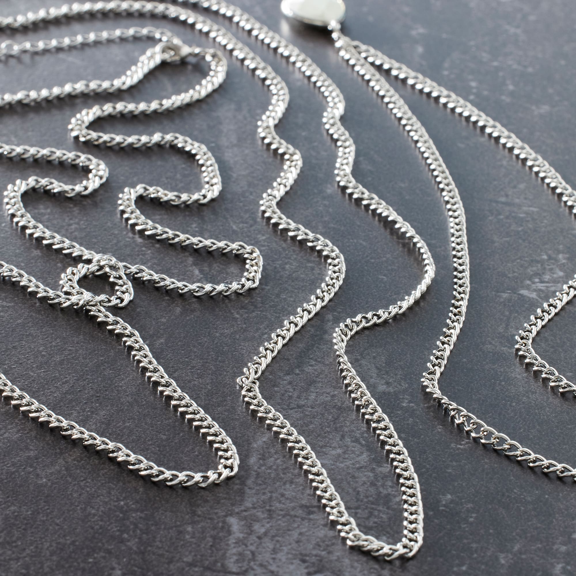 12 Packs: 3 ct. (36 total) 30" Rhodium Curb Chain Necklaces by Bead Landing™
